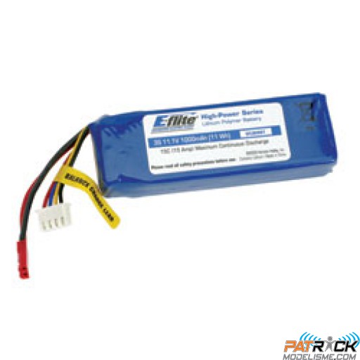 Batterie LiPo E-flite 1000 mAh 3S 11,1v 15c new serie - BLADE SR