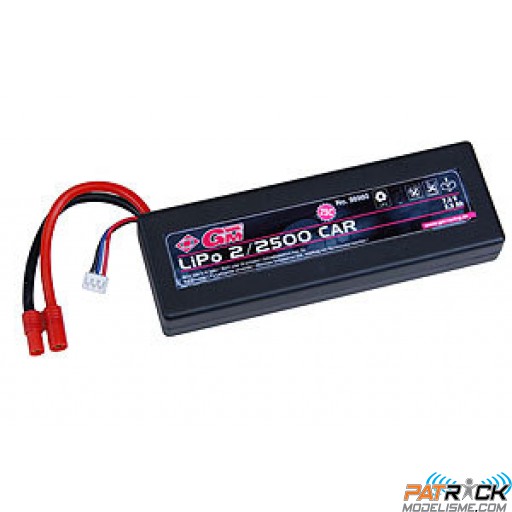 Accu LiPo-25C 2S/2500 mAh Car 7,4V G3,5