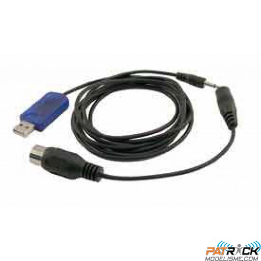 Cordon USB pour simulateur interface Hitec-S JACK+DIN HR
