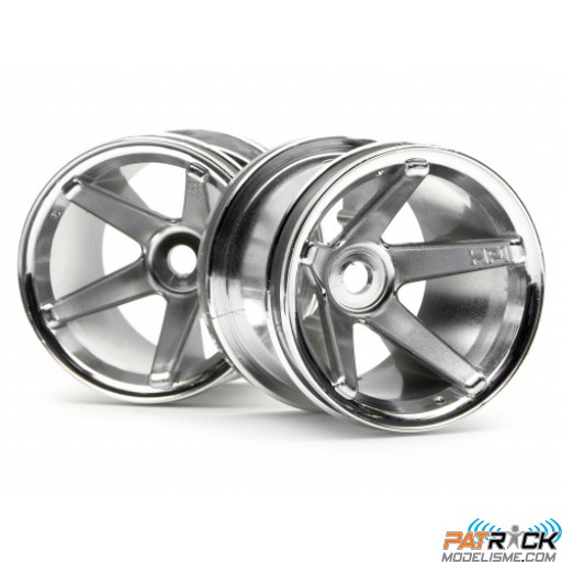 Jantes HPI chromée 5 branches super star – la paire – MT2/FIRESTORM/WHEELY KING