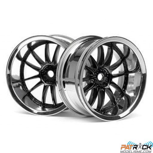 JANTE WORK XSA 02C 26mm CHROME/NOIR (6mm déport)  – la paire