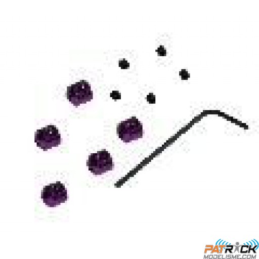 Bagues d'arrêt 2mm anodisées violet avec vis (4 pièce(s) et clé
