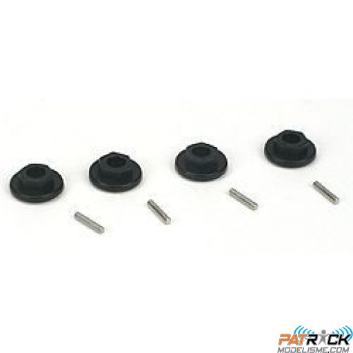 Hexgone de roue noir avant/arrière & Pin Set (4 pièce(s) - MINI LST/2, MICRO RAMINATOR