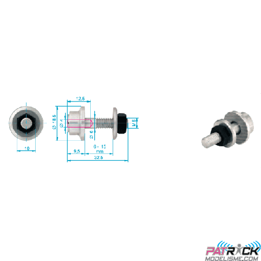 Porte hélice 4mm/M6