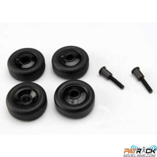 Roues (2 paires)/Axes (2) pour barre anti retournement Traxxas