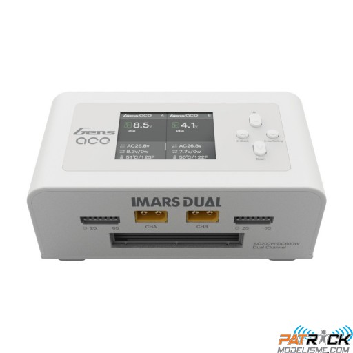 Chargeur GensAce Imars Dual 15A DC 300w X2 / AC 200w Blanc