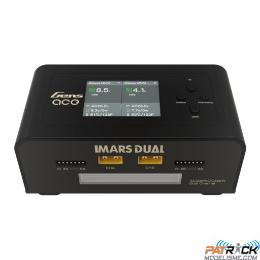 Chargeur GensAce Imars Dual 15A DC 300w X2 / AC 200w Noir