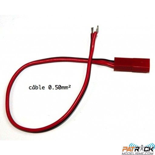 Cordon accu JST-BEC femelle 20cm - câble 0.50mm²