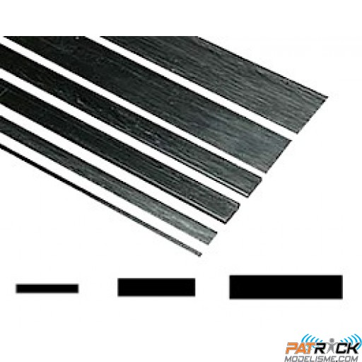 Profilé carbone plat 3x0.8mm 1m (larg-ép-long)