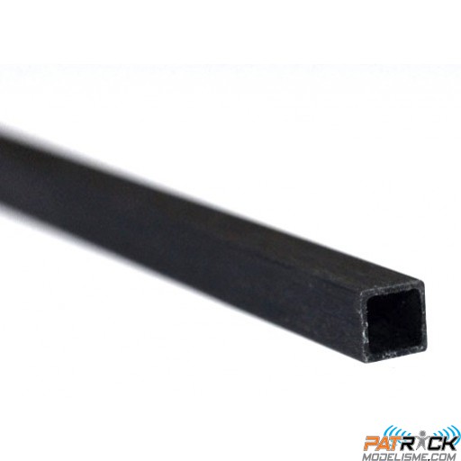 Tube carbone carré/carré L-1M - 5.0 int / 6.0mm ext