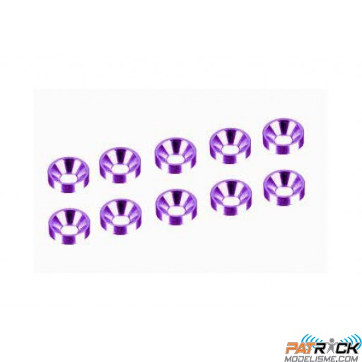 Rondelle cuvette alu 4mm violette 10pcs
