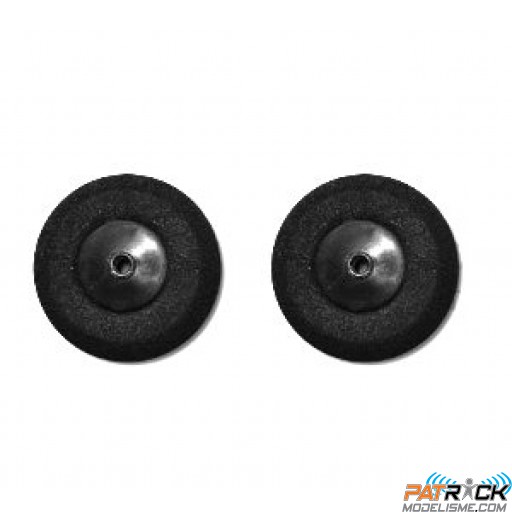 Roues avion mousse 19mm super légère, jante nylon (paire)