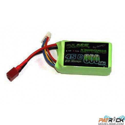 Accu LiPo Black Lithium 800 mAh 3S 45C DEAN