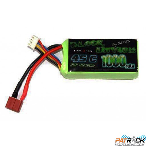 Accu LiPo Black Lithium 1000 mAh 11,1v 3S 45C Dean