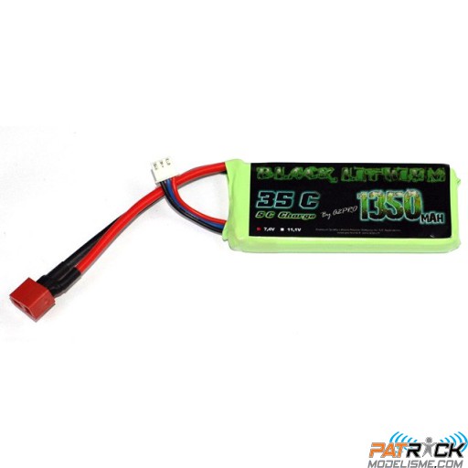 Accu LiPo Black Lithium 1350mAh 35C 2S (75,5grs) Dean