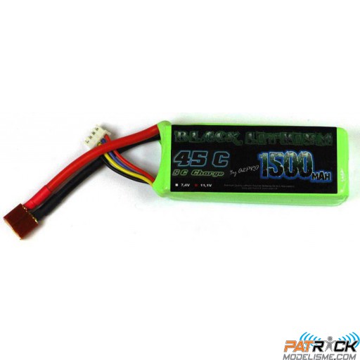 Accu LiPo Black Lithium 1500mAh 45C 3S (124g) Dean