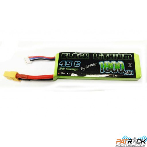 Accu LiPo Black Lithium 1800mAh 45C 2S (107 grs) XT60
