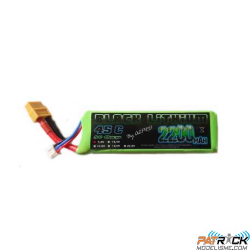 Accu LiPo Black Lithium 2200mAh 45C 2S (119 grs) XT60