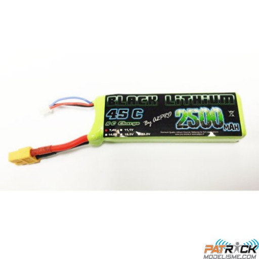 Accu LiPo Black Lithium 2500mAh 45C 2S (133,5 grs) XT60