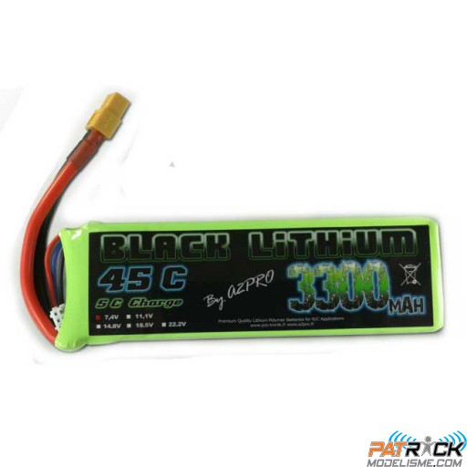 Accu LiPo Black Lithium 3300mAh 45C 2S (180 grs) XT60
