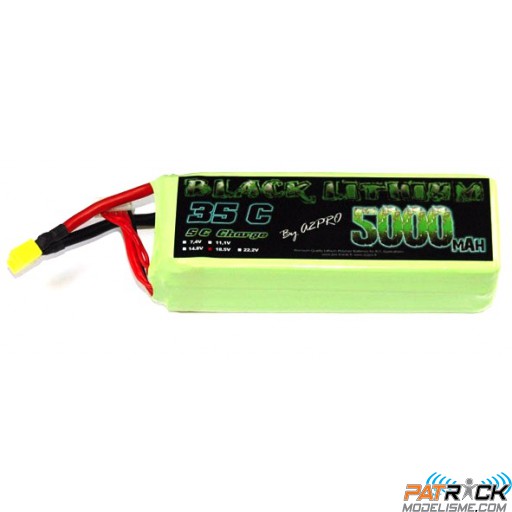Accu LiPo Black Lithium 5000mAh 35C 5S (600g) Dean
