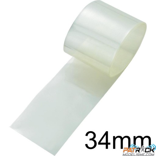 Gaine thermorétractable 34mm transparente 1 Mètre