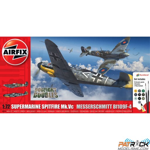 1/72e Airfix STARTER KIT Supermarine Spitfire Mk.Vc + Messerschmitt Bf109F-4 Dogfight Double