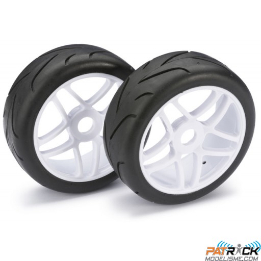 Roues montées BUGGY STREET blanche 1/8 - 2 pièces