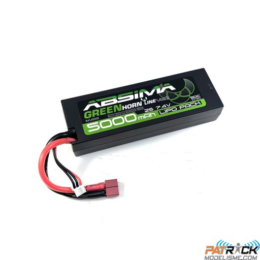 Accu LiPo Absima Greenhorn 5000mAh 2S 7.4V 50C Hardcase Tplug(dean)
