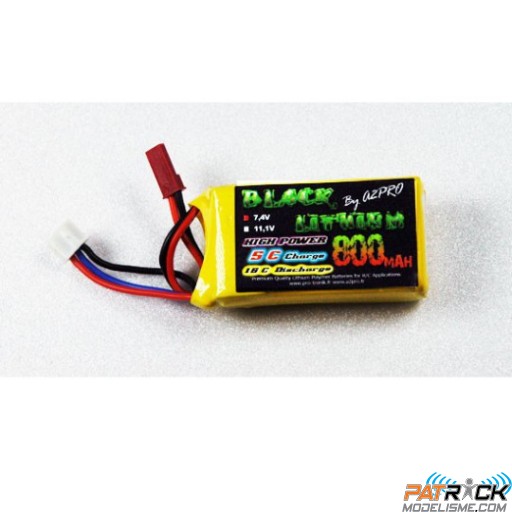 Accu LiPo Black Lithium 800 mAh 7,4V 2S 15C Bec