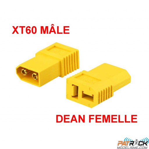 Adaptateur compact XT60-D mâle vers Deans femelle