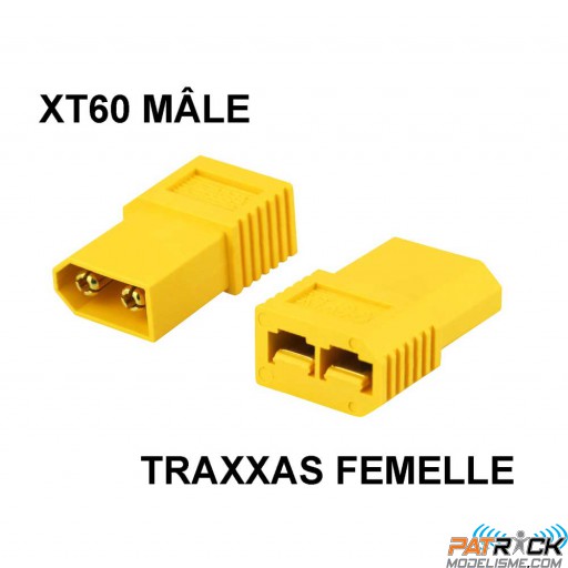 Adaptateur compact XT60-X mâle vers Traxxas femelle