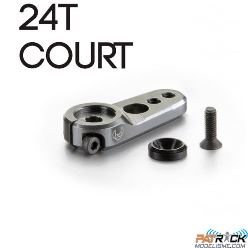 Palonnier de direction en alu 24 dents Gris court 29mm