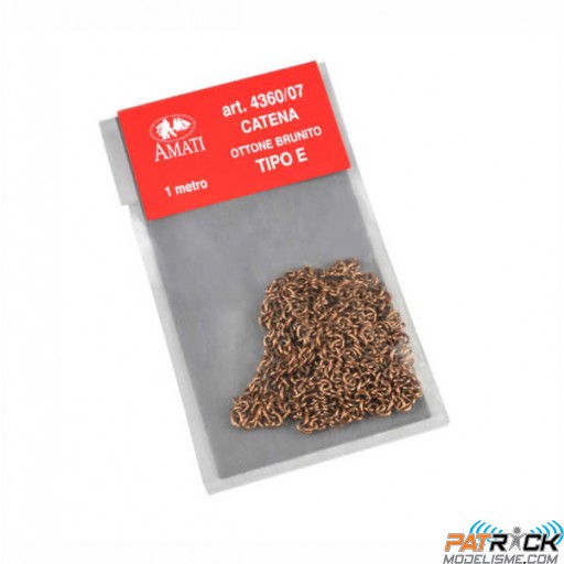 Chaîne en laiton bruni 1 mètre type E 3,5mm