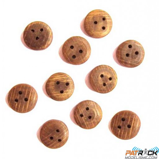 Cap de mouton en noyer brun, diam 5mm 10 pièces