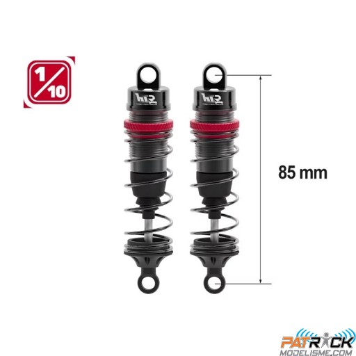 Paire d'amortisseurs 1/10e 85mm BIG BORE 13mm + kit 3 ressorts (H/M/S)