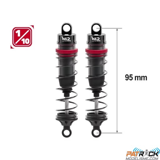 Paire d'amortisseurs 1/10e 95mm BIG BORE 13mm + kit 3 ressorts (H/M/S)