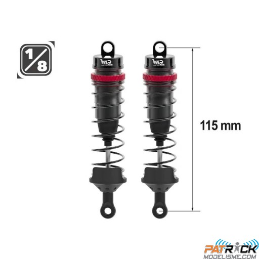 Paire d'amortisseurs 1/8e 115mm BIG BORE 16mm + kit 3 ressorts (H/M/S)