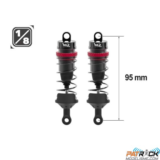 Paire d'amortisseurs 1/8e 95mm BIG BORE 16mm + kit 3 ressorts (H/M/S)
