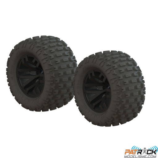 Roues Dboots FORTRESS MT 2.8" noir (paire) Arrma Granite/BigRock