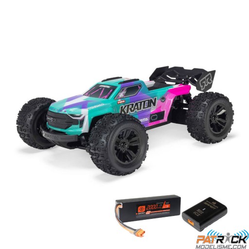 Arrma MINI KRATON 3S DSC 4X4 RTR Turquoise/Rose 1/16e PRE-COMMANDE