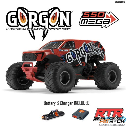 Arrma 1/10 GORGON 4X2 MEGA 550 Rouge RTR