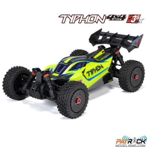 Arrma Buggy TYPHON 223S Brushless DSC 4X4 RTR 1/8e Jaune