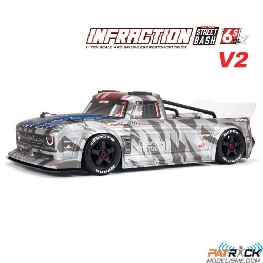 Arrma INFRACTION 6S BLX V2 Street Bash 4WD AVC RTR Silver 1/7e