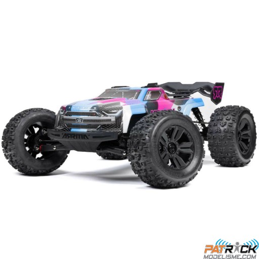 Arrma KRATON 6S V6 4WD BLX Monster Truck Bleu/Rose 1/8e