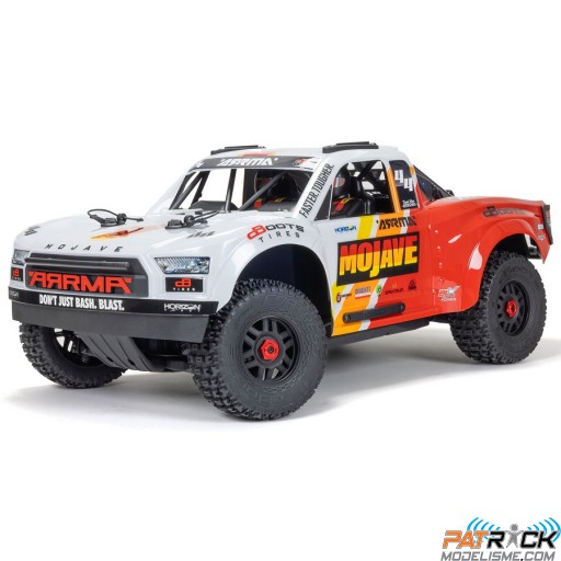 Arrma MOJAVE Desert Truck 1/8e 4S 4WD Blanc/Rouge SUR-COMMANDE