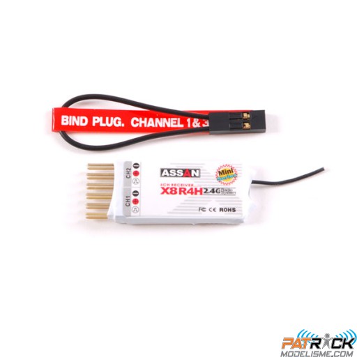 Assan micro récepteur 2,4 GHZ ASSAN X8R4H 4 voies 3,2g