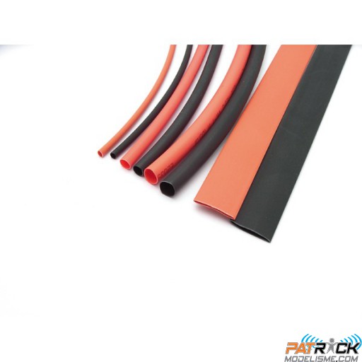 Assortiment de tubes thermorétractables (1.5 / 3 / 5 / 8mm) 20cm rouge/noir