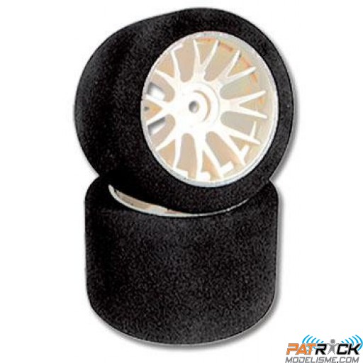 Roues AVIORACING et pneus mousse collés avant – la paire – 1/10ème