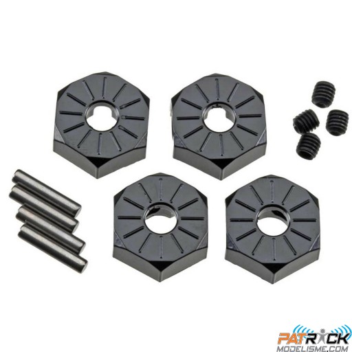 Hexagones de roues étroits 12mm alu noir (4) Axial